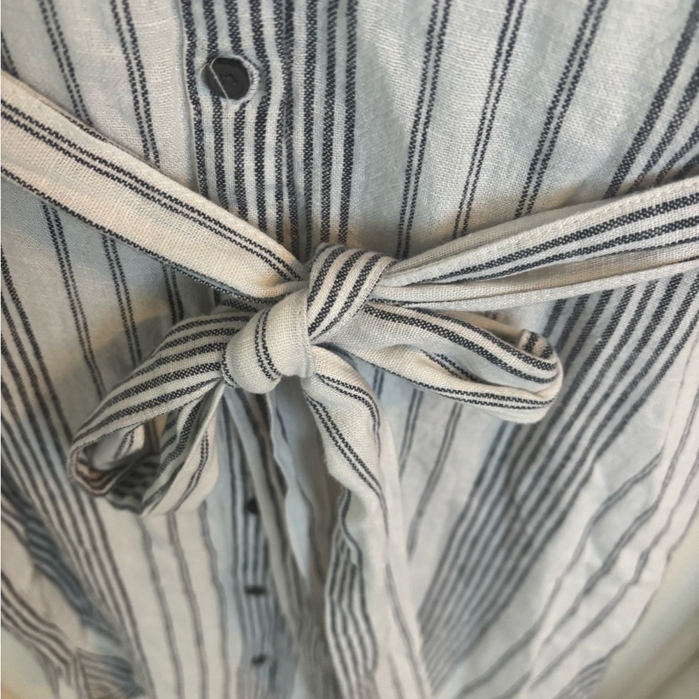 GAP Blue and White Linen Blend Striped Midi Dress XXL NWT - Picture 5 of 10